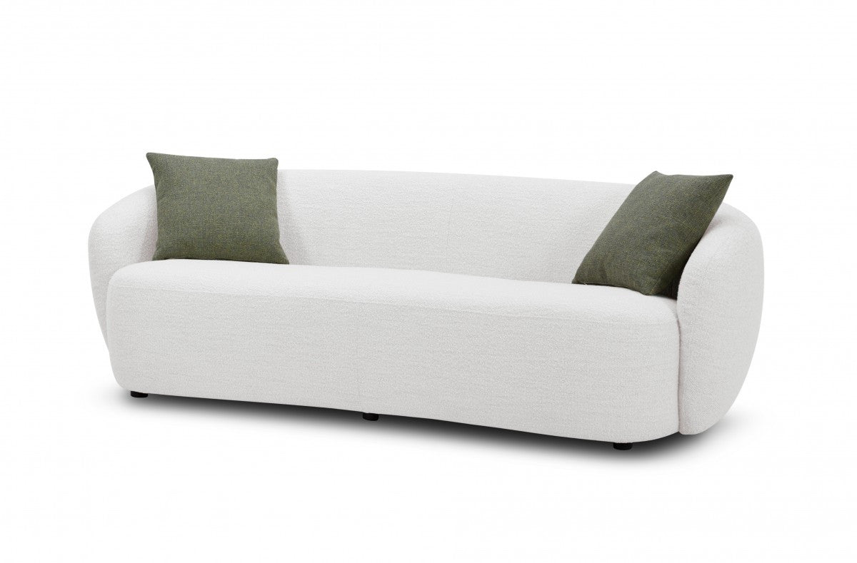 90" Off White Textured Fabric Sofa By Homeroots | Sofas | Modishstore