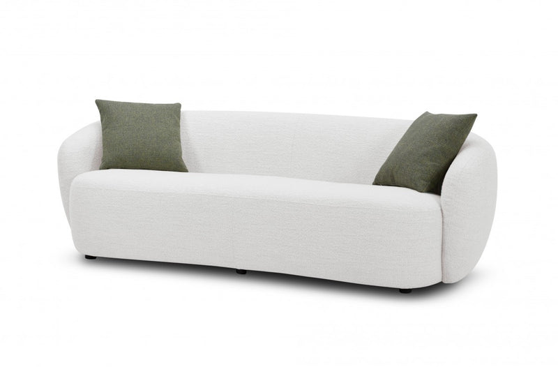 90" Off White Textured Fabric Sofa By Homeroots | Sofas | Modishstore