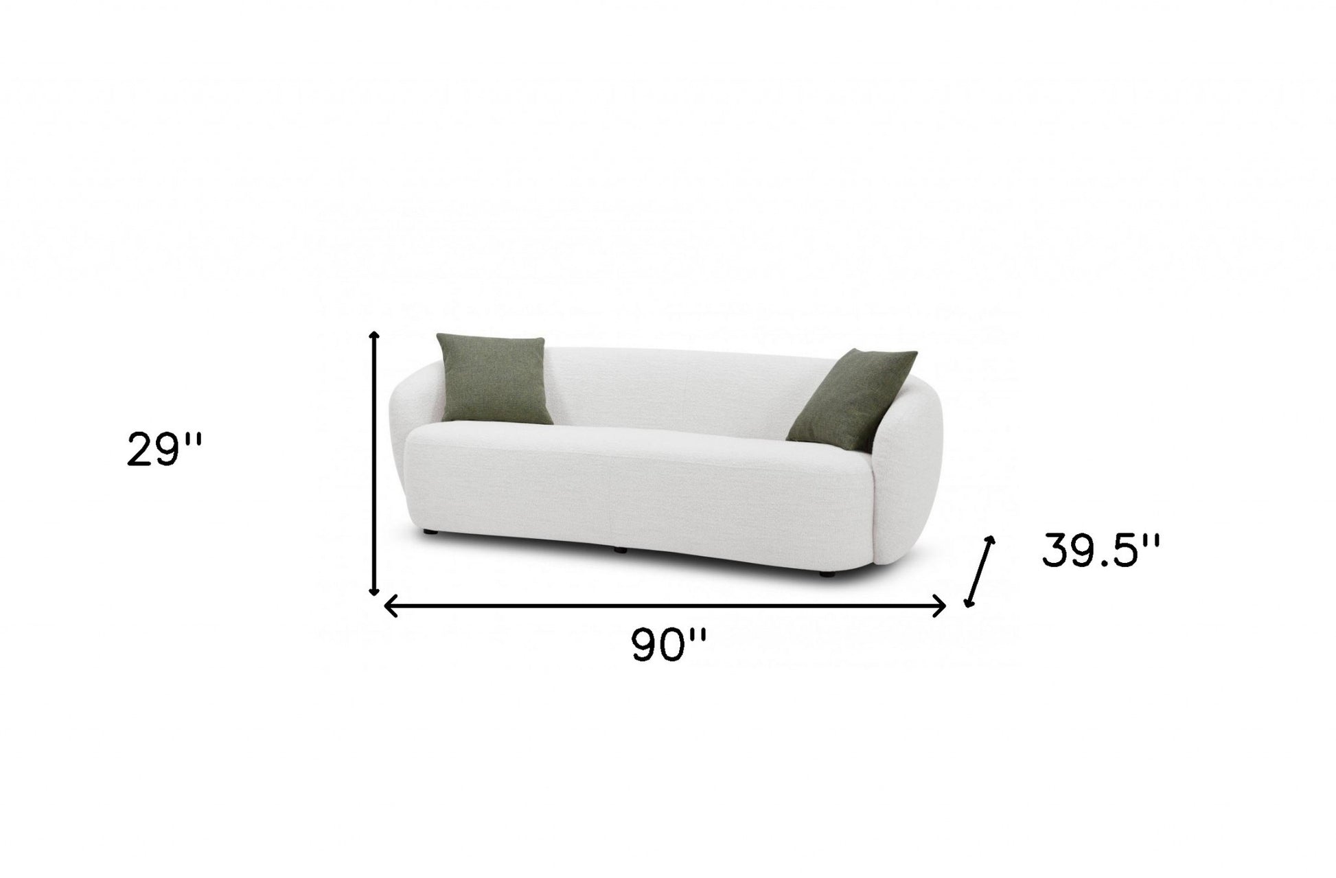 90" Off White Textured Fabric Sofa By Homeroots | Sofas | Modishstore - 5