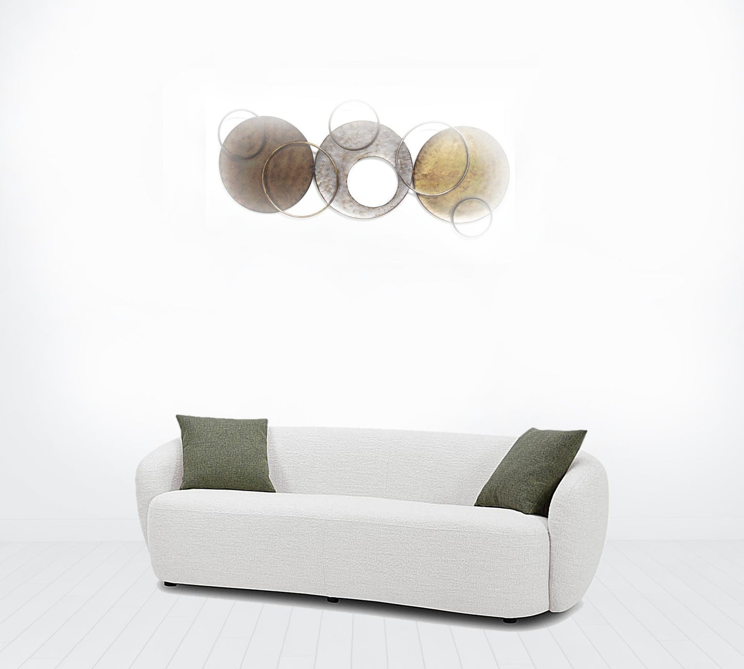 90" Off White Textured Fabric Sofa By Homeroots | Sofas | Modishstore - 2