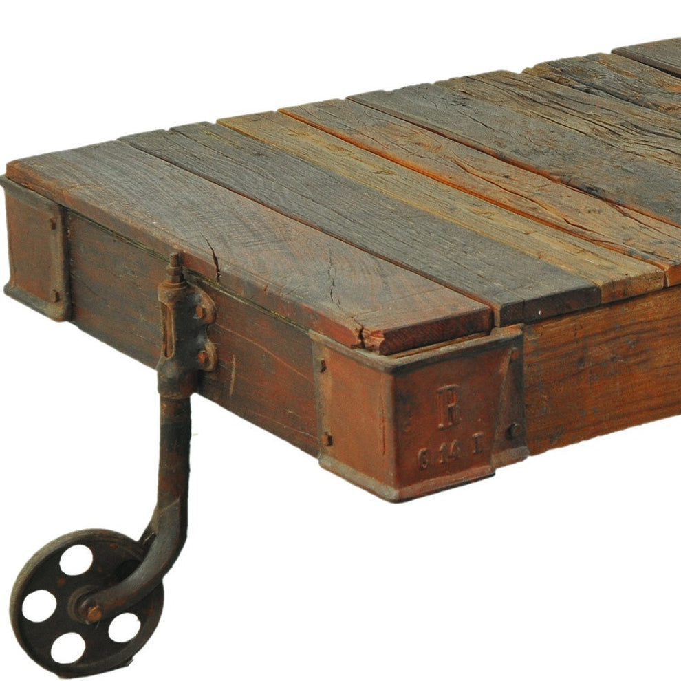50" Black And Brown Solid Wood Rectangular Distressed Coffee Table By Homeroots | Coffee Tables | Modishstore - 4