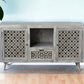 55" Gray Solid Wood Distressed Console Table With Storage With Storage By Homeroots