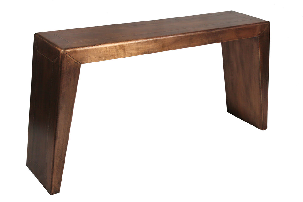 60" Copper Aluminum Sled Console Table By Homeroots | Console Tables | Modishstore - 2