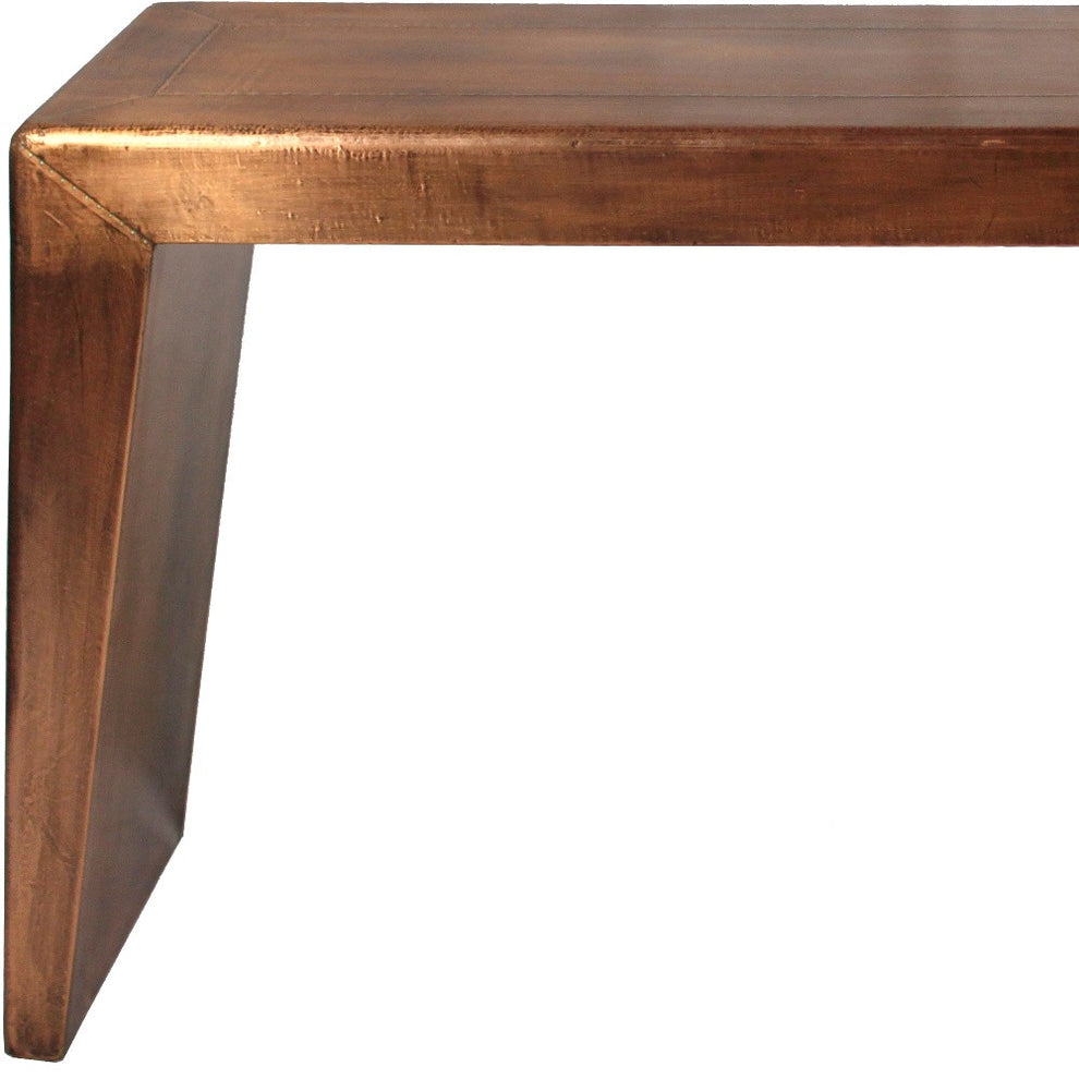 60" Copper Aluminum Sled Console Table By Homeroots | Console Tables | Modishstore - 6