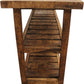 48" Brown and Black Solid Wood Distressed Wheel Console Table With Storage By Homeroots