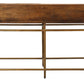 72" Brown and Brass Solid Wood Distressed Frame Console Table With Storage By Homeroots | Console Tables | Modishstore - 5