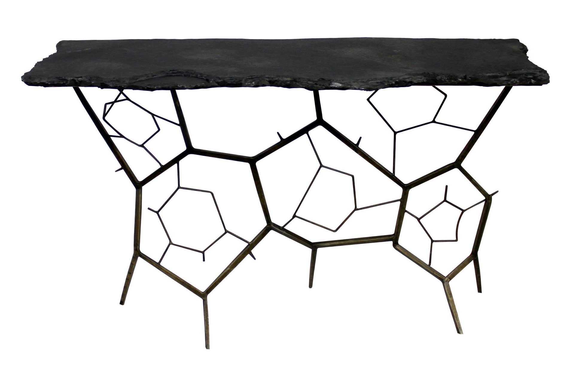 51" Black Stone Abstract Console Table By Homeroots | Console Tables | Modishstore