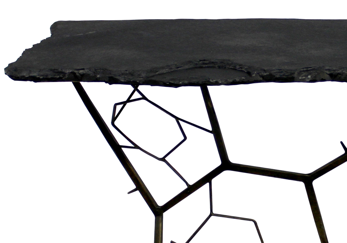 51" Black Stone Abstract Console Table By Homeroots | Console Tables | Modishstore - 4