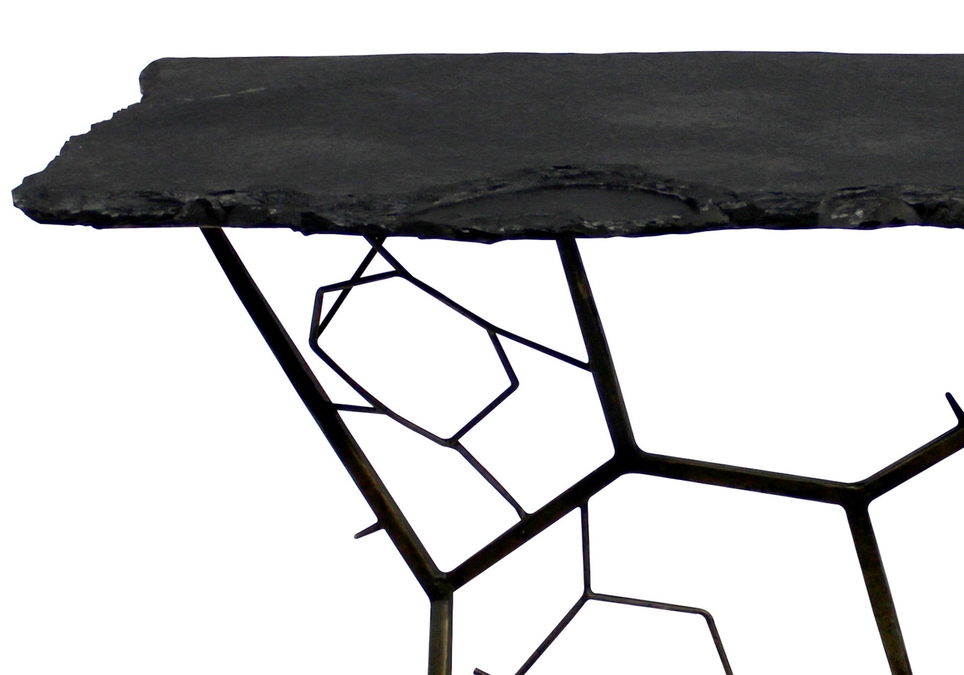 51" Black Stone Abstract Console Table By Homeroots | Console Tables | Modishstore - 4