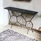 51" Black Stone Abstract Console Table By Homeroots