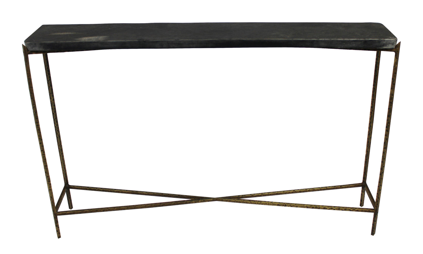 48" Black and Gold Stone Frame Console Table By Homeroots