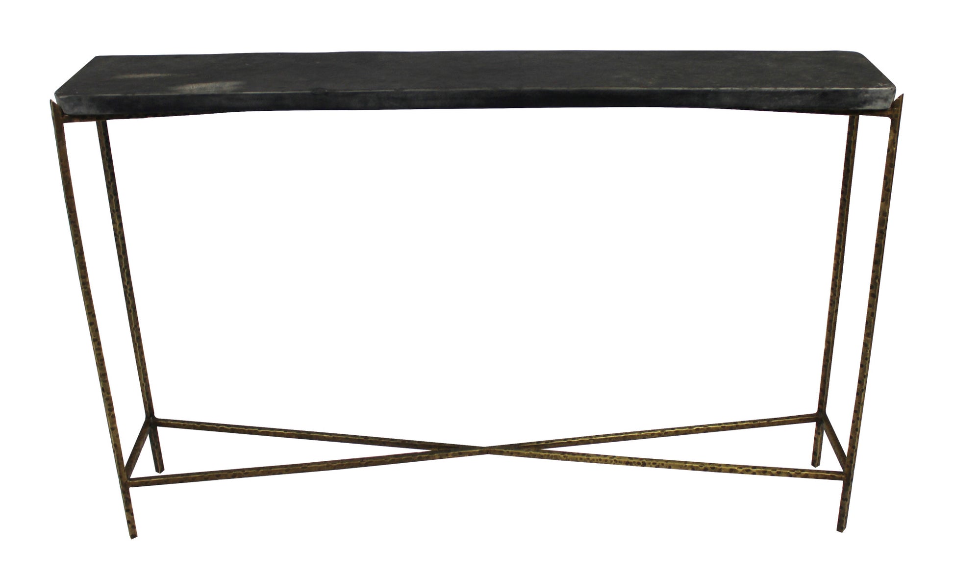 48" Black and Gold Stone Frame Console Table By Homeroots | Console Tables | Modishstore - 2