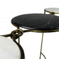 50" Black and White and Gold Genuine Marble Free Form Frame Console Table By Homeroots