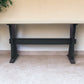 70" Ivory and Black Genuine Marble Trestle Console Table By Homeroots