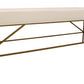 58" Ivory And Gold 100% Linen Upholstered Entryway Bench By Homeroots | Benches | Modishstore
