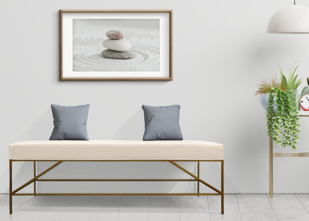 58" Ivory And Gold 100% Linen Upholstered Entryway Bench By Homeroots | Benches | Modishstore - 5