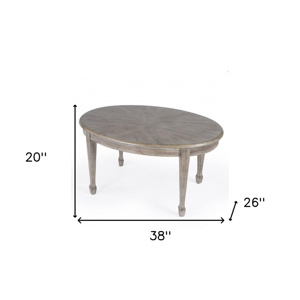 38" DriftWood Solid And Manufactured Wood Oval Distressed Coffee Table By Homeroots | Coffee Tables | Modishstore - 2