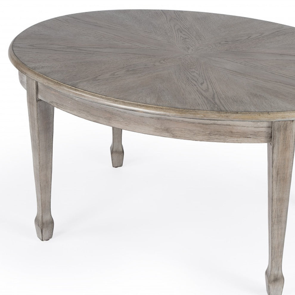 38" DriftWood Solid And Manufactured Wood Oval Distressed Coffee Table By Homeroots | Coffee Tables | Modishstore - 4