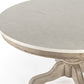 38" Beige And Off White Genuine Marble Round Distressed Coffee Table By Homeroots