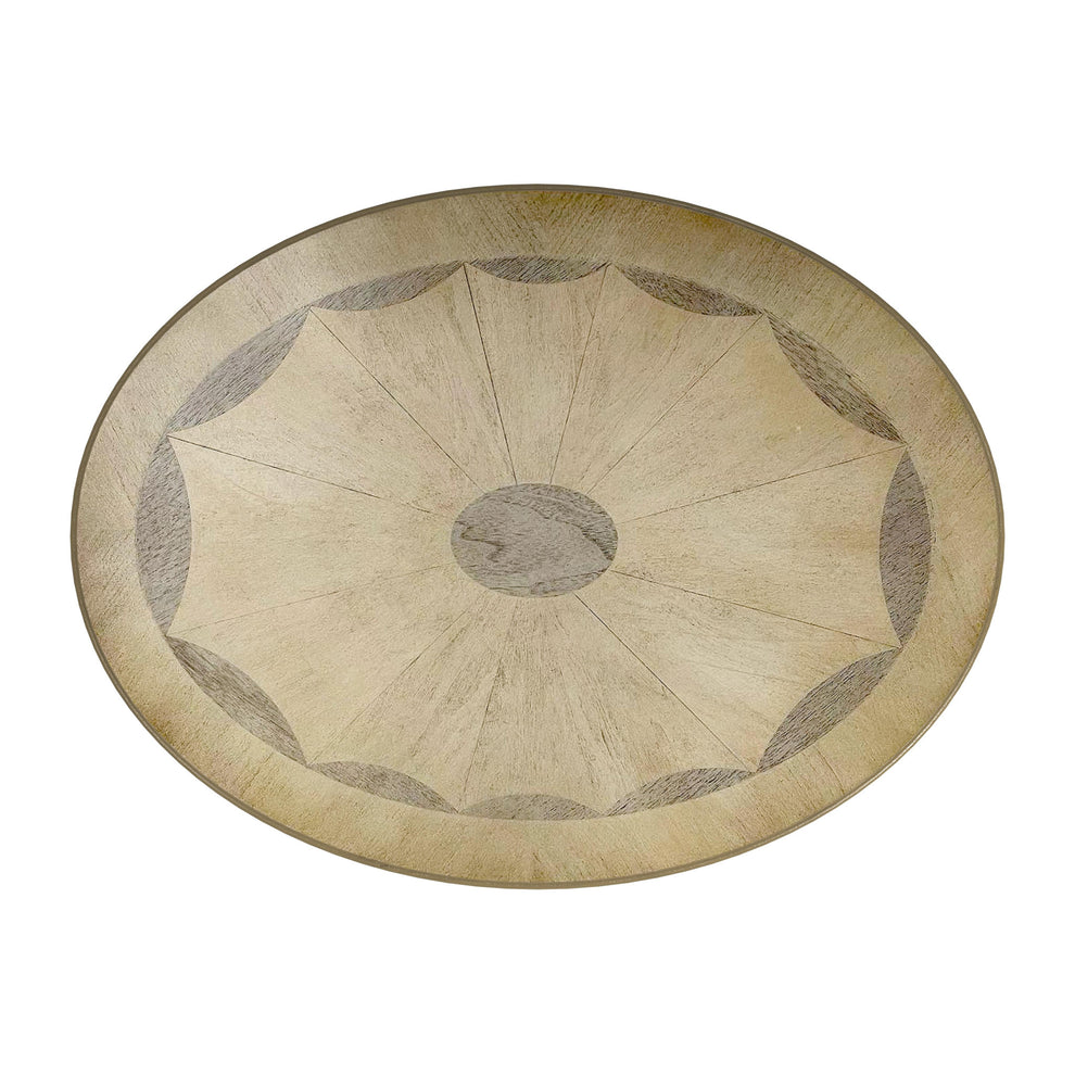 26" Beige Manufactured Wood Oval End Table With Drawer And Shelf By Homeroots | End Tables | Modishstore - 5