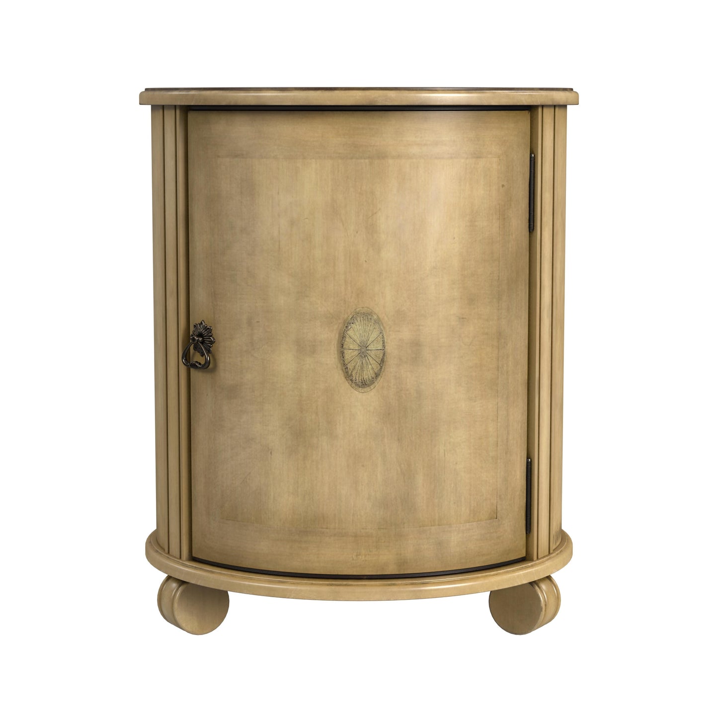 24" Beige Manufactured Wood Round End Table With Shelf By Homeroots | End Tables | Modishstore - 2