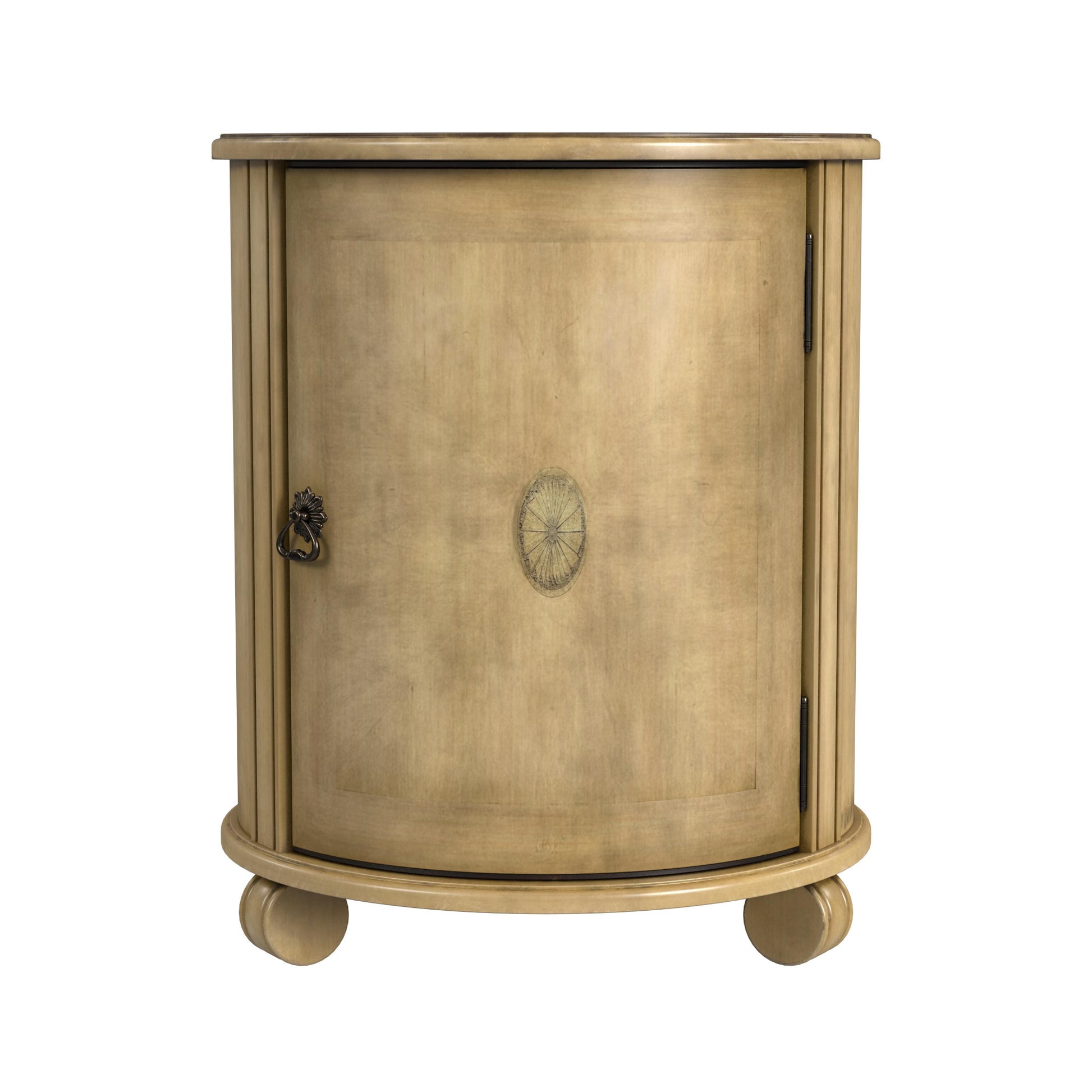 24" Beige Manufactured Wood Round End Table With Shelf By Homeroots | End Tables | Modishstore - 2