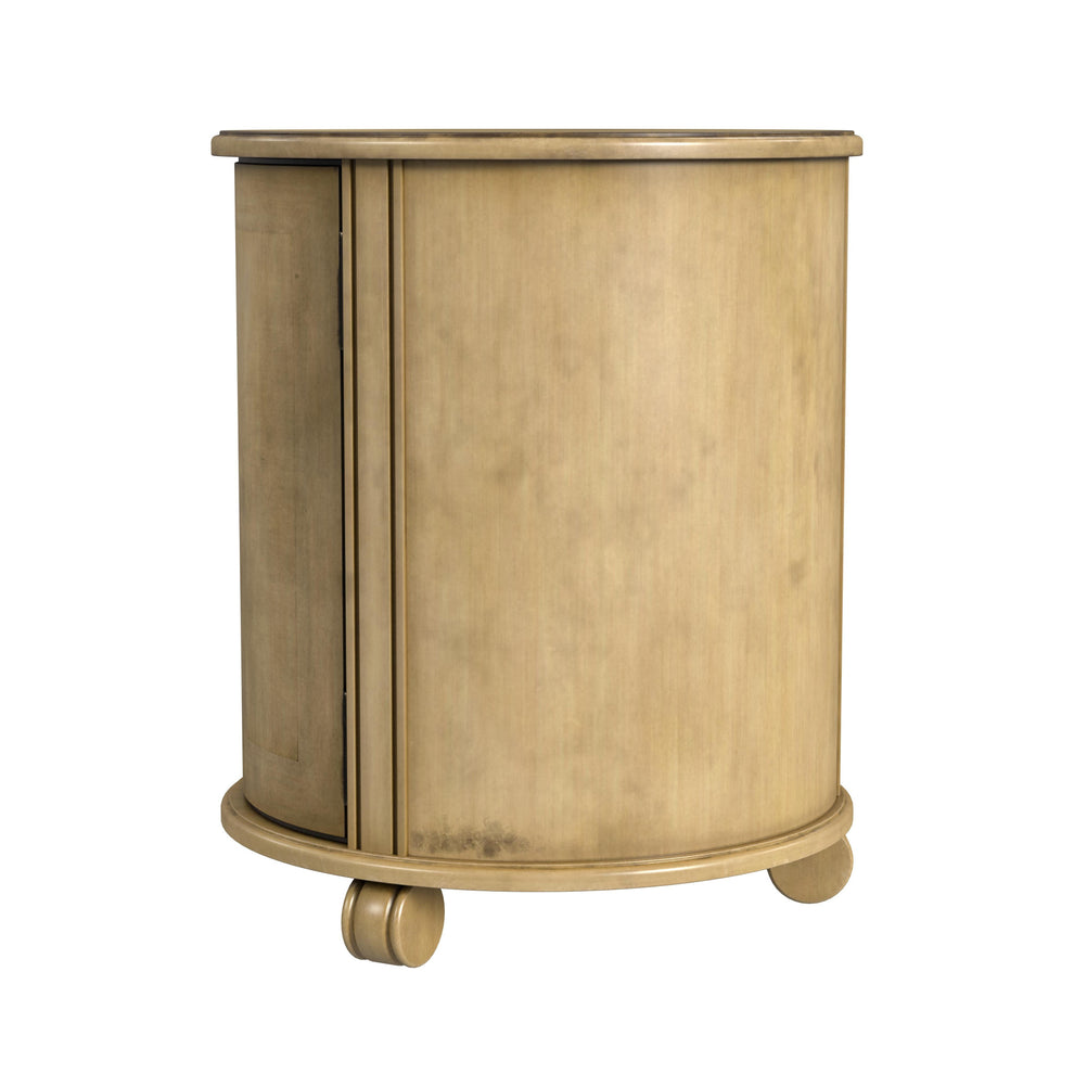 24" Beige Manufactured Wood Round End Table With Shelf By Homeroots | End Tables | Modishstore - 3