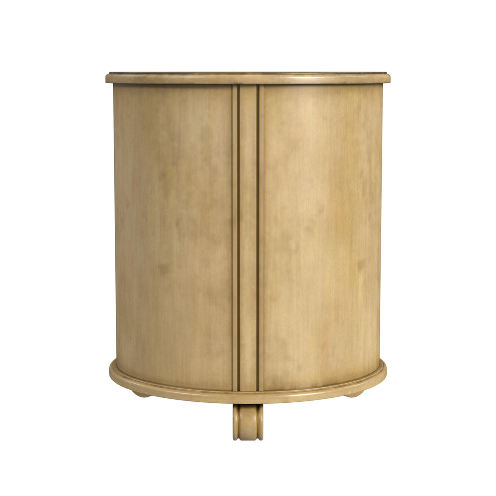 24" Beige Manufactured Wood Round End Table With Shelf By Homeroots | End Tables | Modishstore - 4
