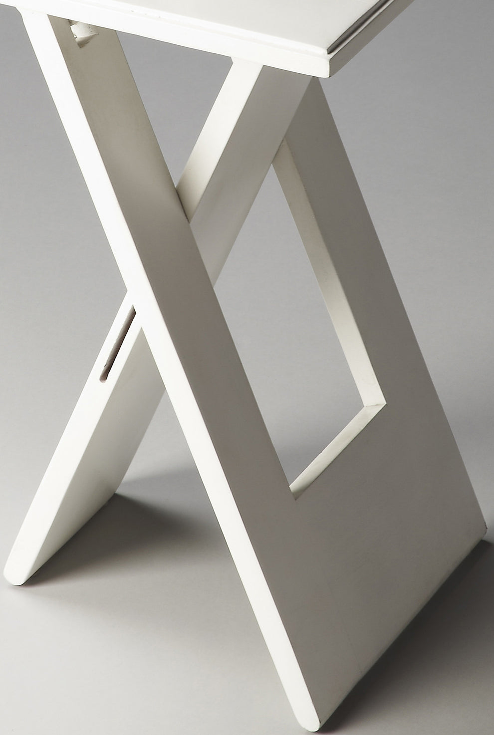18" White Solid Wood Square Folding End Table By Homeroots | End Tables | Modishstore - 3