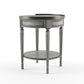 26" Gray Manufactured Wood Round End Table With Drawer And Shelf By Homeroots