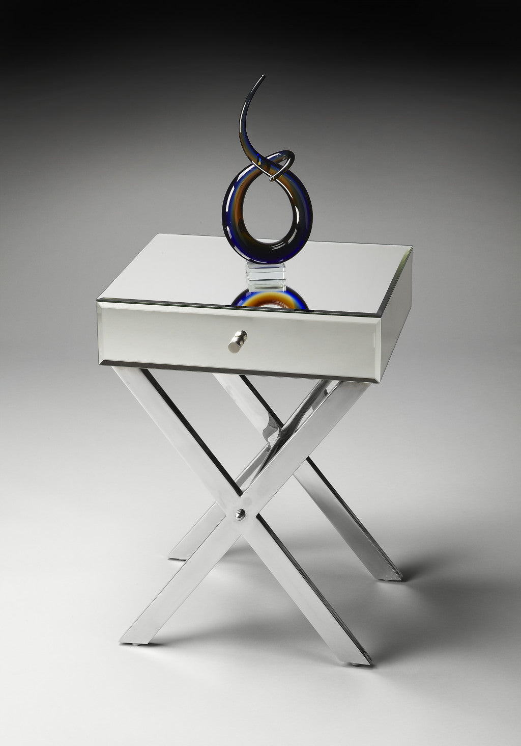 24" Mirrored Glass End Table With Drawer By Homeroots | End Tables | Modishstore - 5