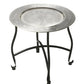 14" Black And Silver Aluminum Round End Table By Homeroots