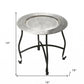 14" Black And Silver Aluminum Round End Table By Homeroots