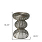 18" Bronze Curvy Iron Round Top End Table By Homeroots