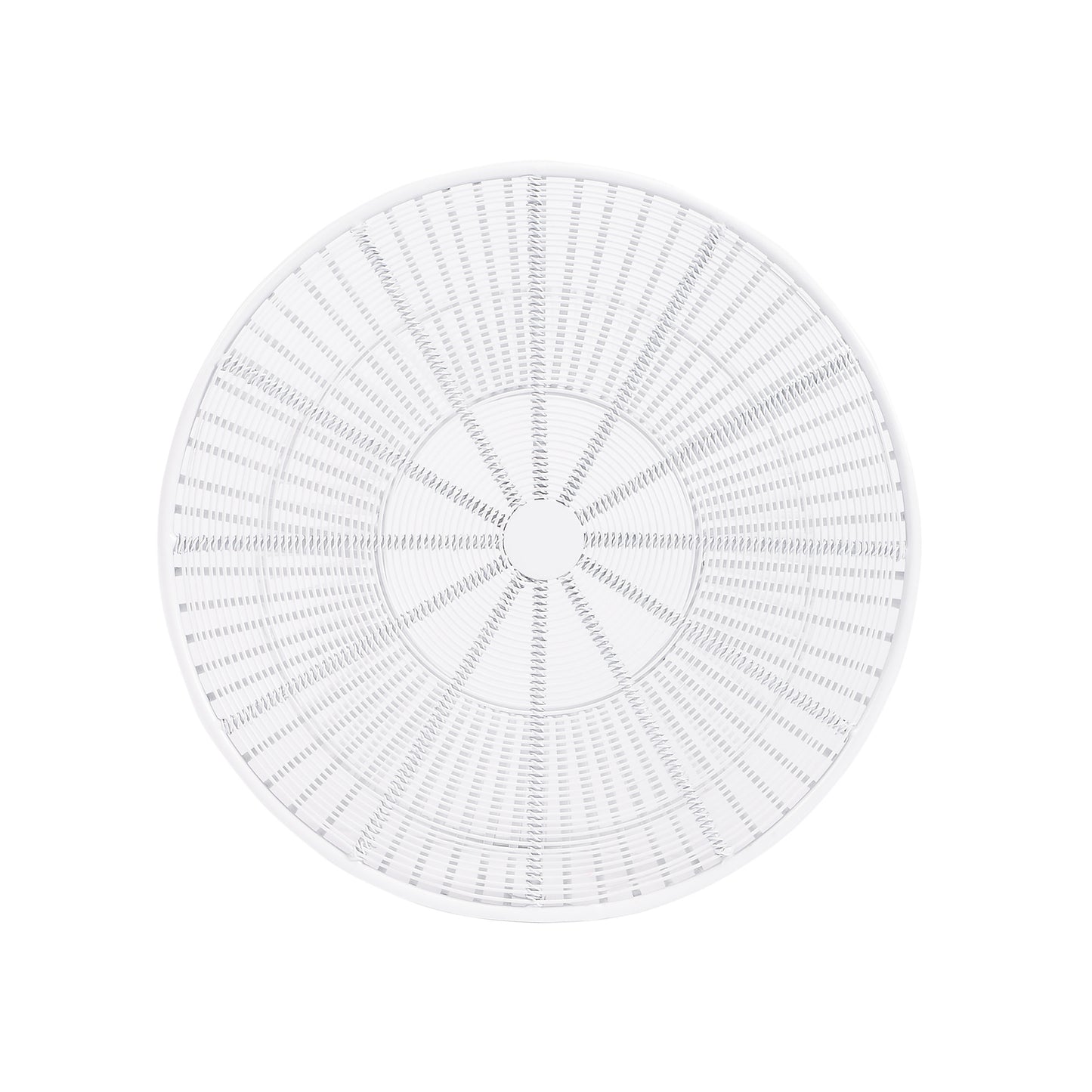 18" White Cinched Iron Round Top End Table By Homeroots | End Tables | Modishstore - 3