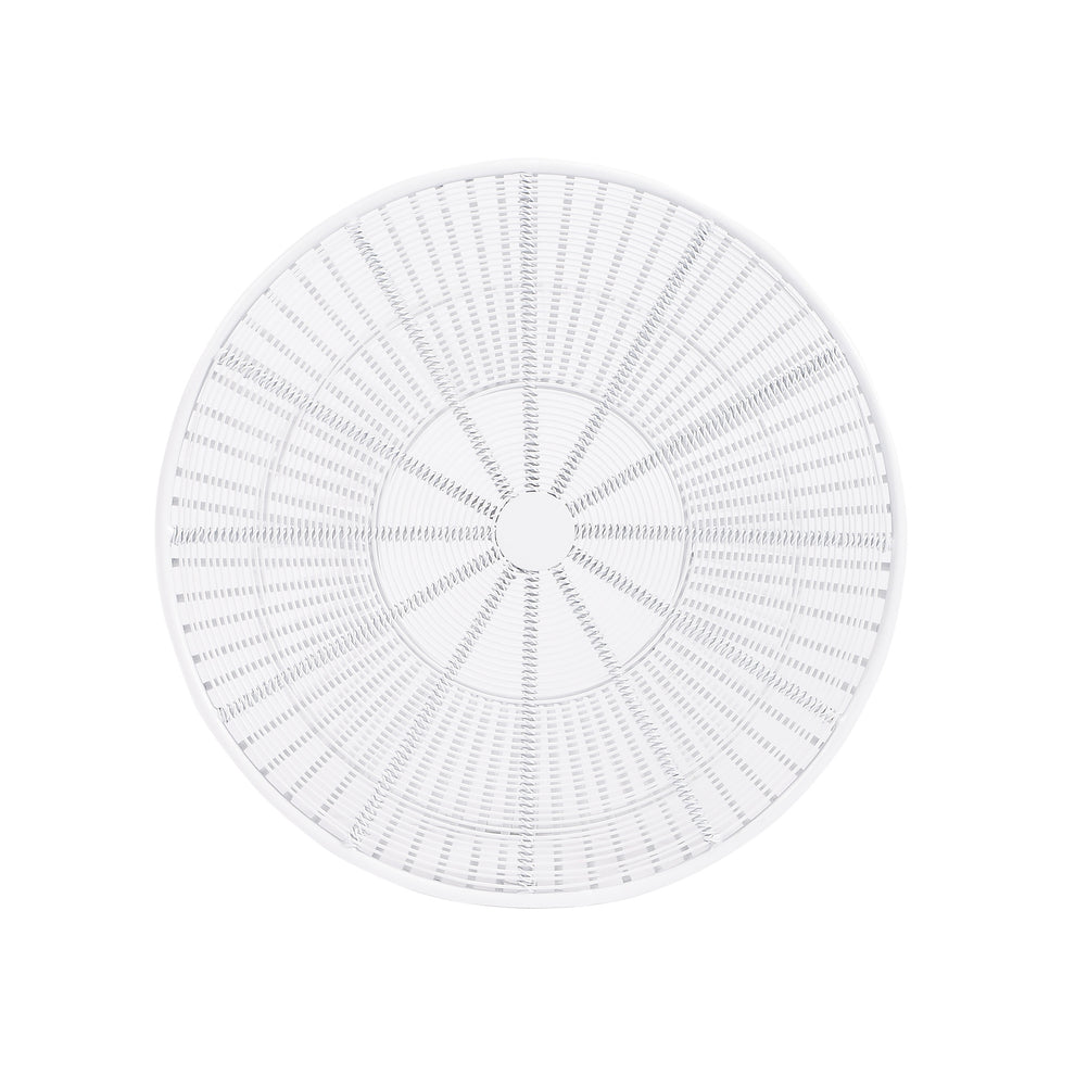 18" White Cinched Iron Round Top End Table By Homeroots | End Tables | Modishstore - 3
