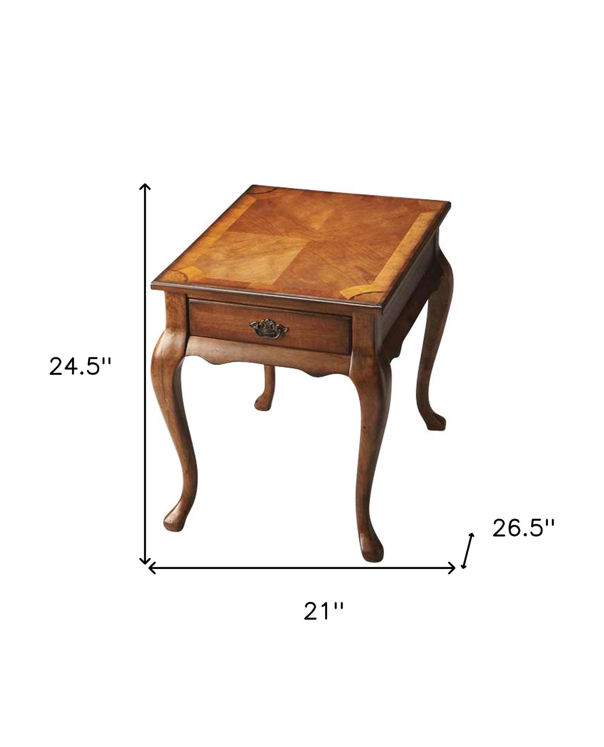 25" Medium Brown Solid And Manufactured Wood Rectangular End Table With Drawer By Homeroots | End Tables | Modishstore - 5