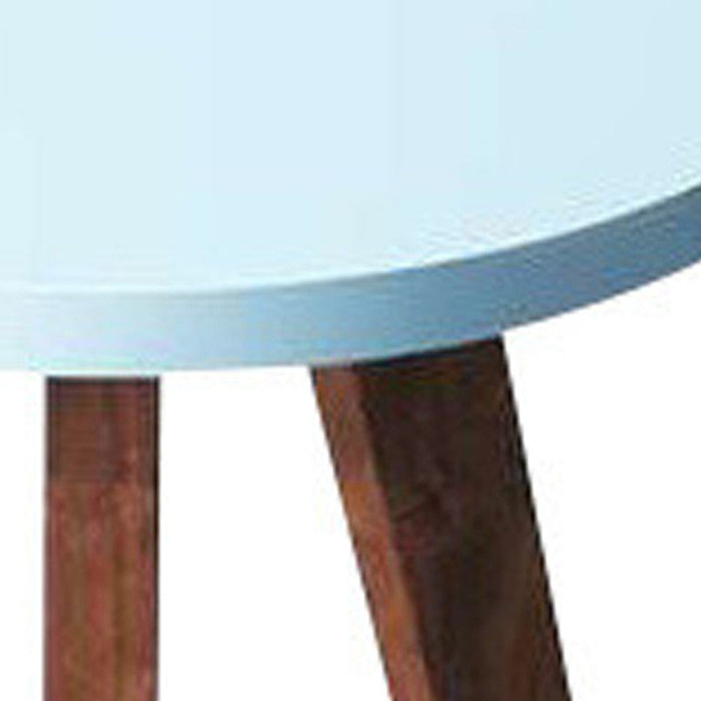 20" Brown And White Manufactured Wood Round End Table By Homeroots | End Tables | Modishstore - 3