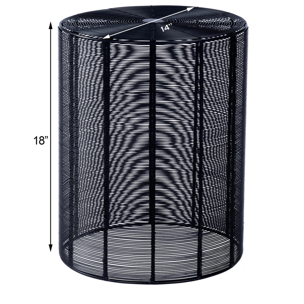 18" Black Round Wire End End Table By Homeroots | End Tables | Modishstore - 9