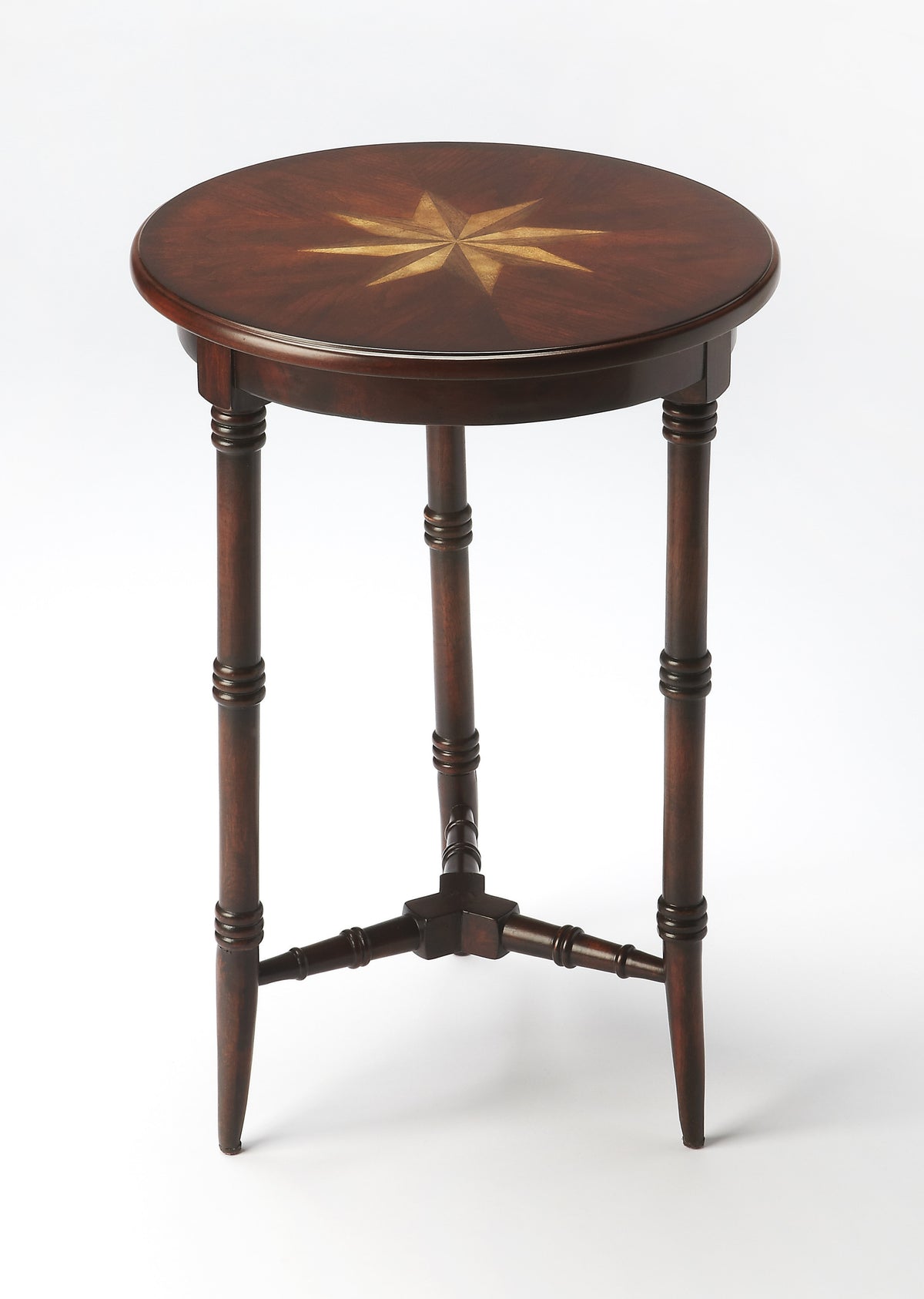 24" Dark Brown Mirrored Round End Table By Homeroots | End Tables | Modishstore
