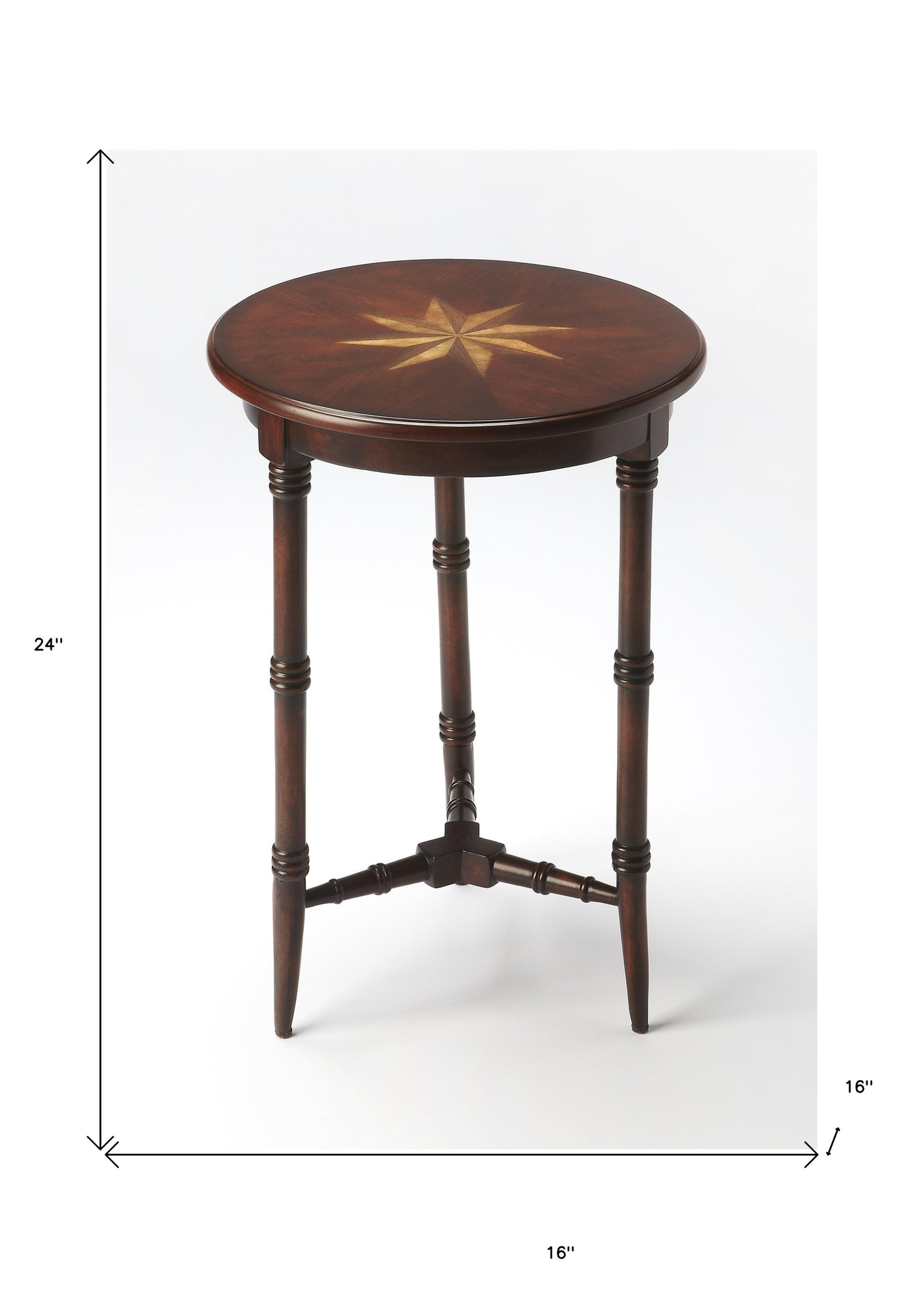 24" Dark Brown Mirrored Round End Table By Homeroots | End Tables | Modishstore - 5