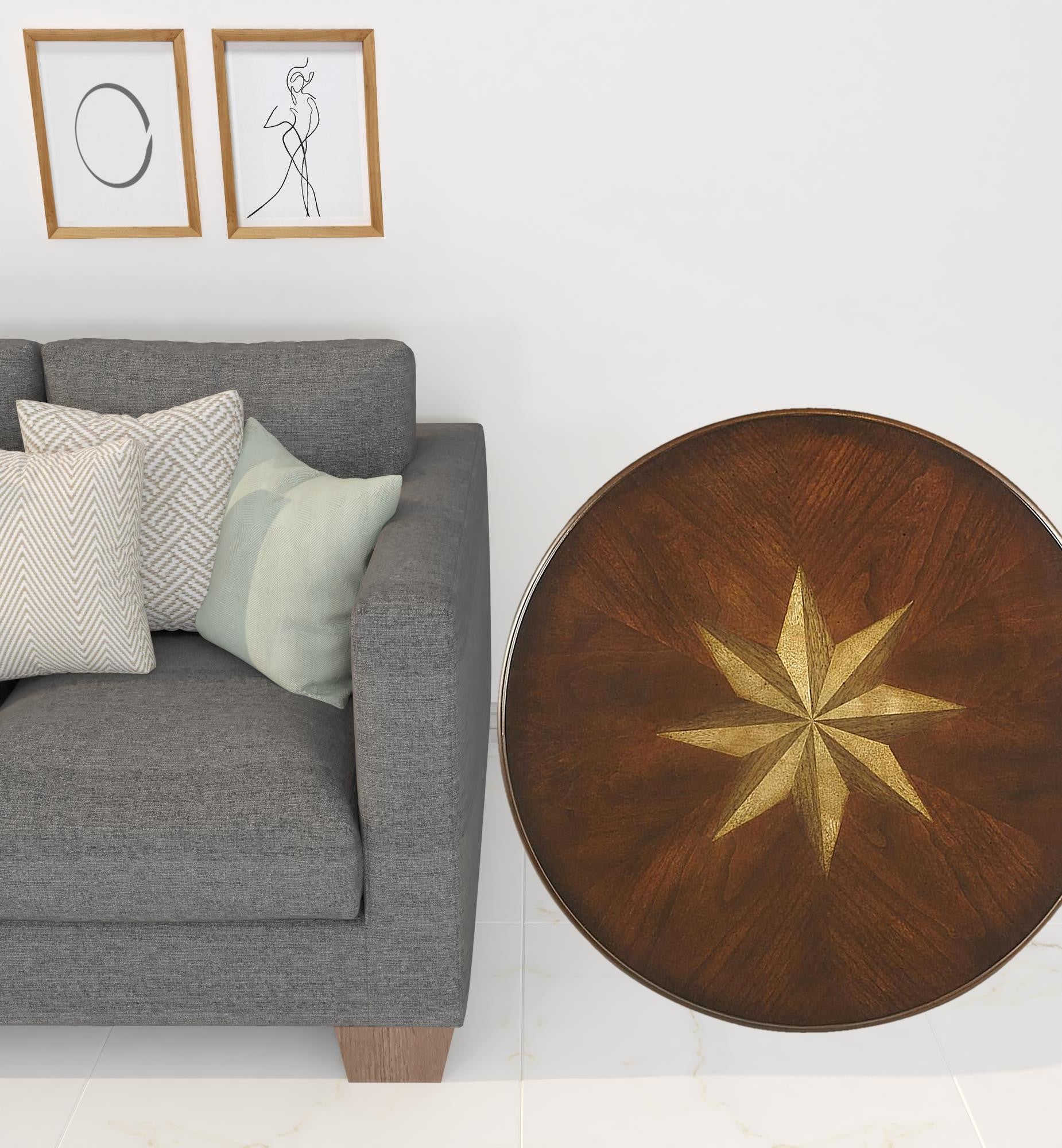 24" Dark Brown Mirrored Round End Table By Homeroots | End Tables | Modishstore - 3