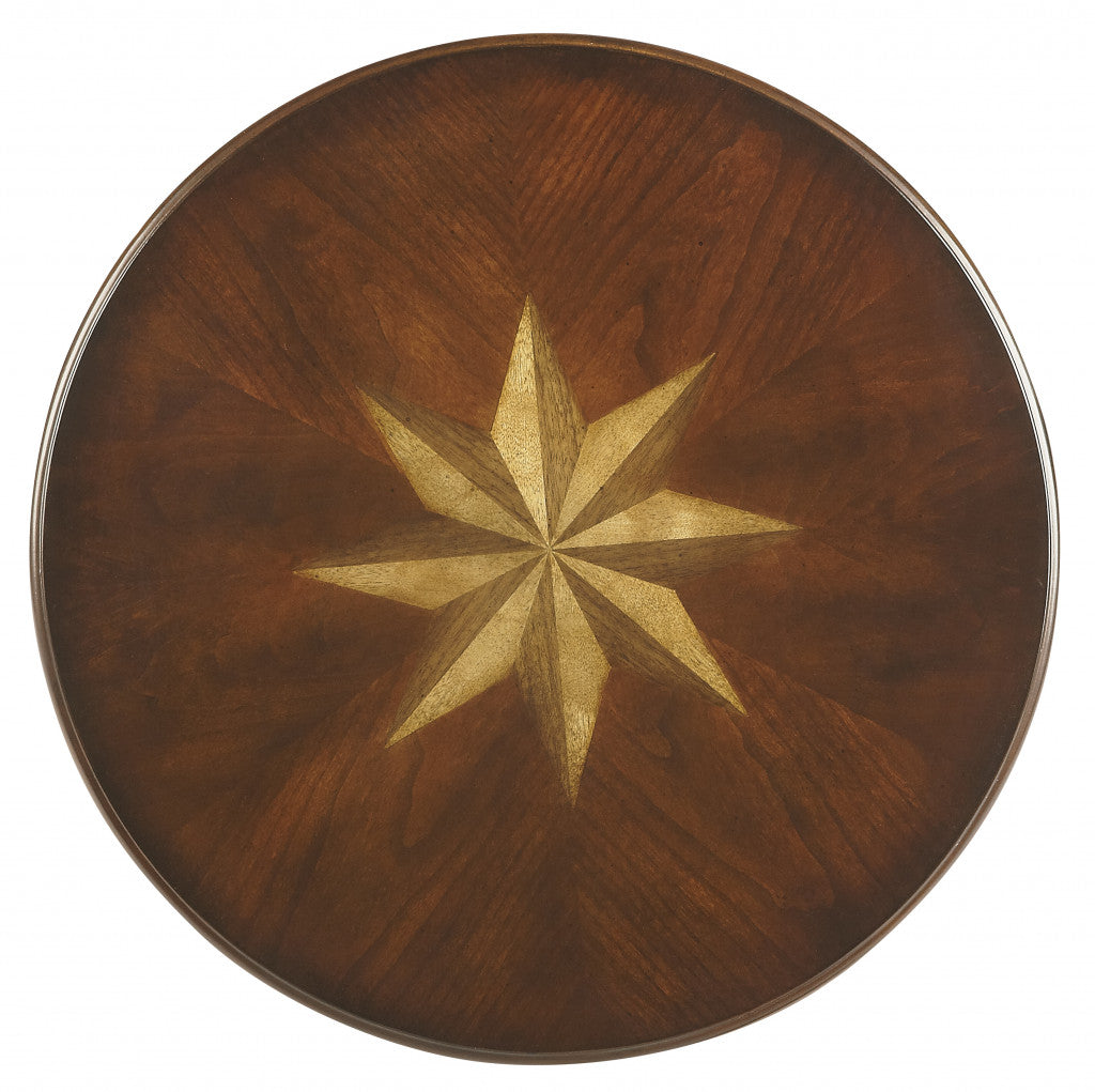 24" Dark Brown Mirrored Round End Table By Homeroots | End Tables | Modishstore - 2