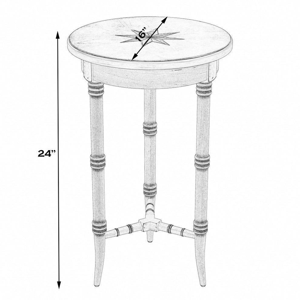 26" Brown Manufactured Wood Round End Table By Homeroots | End Tables | Modishstore - 7