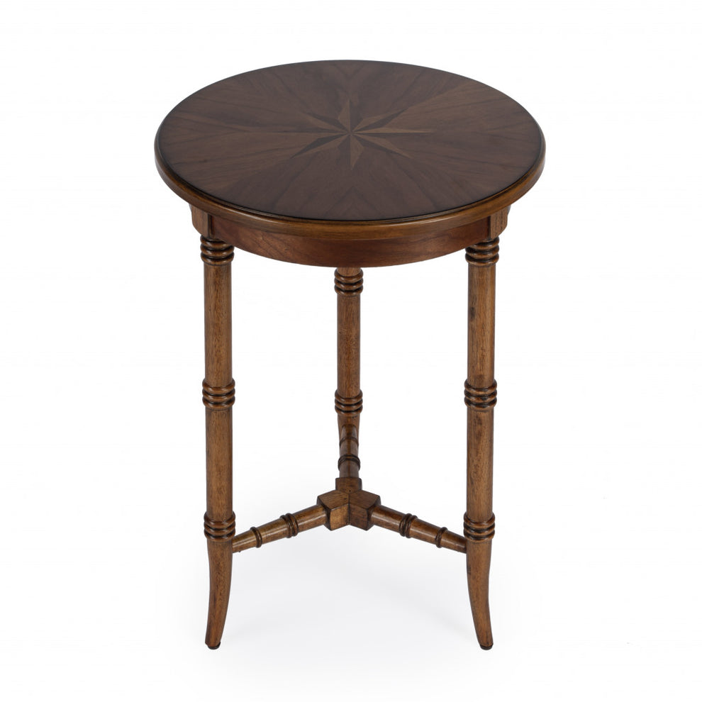 26" Brown Manufactured Wood Round End Table By Homeroots | End Tables | Modishstore - 2