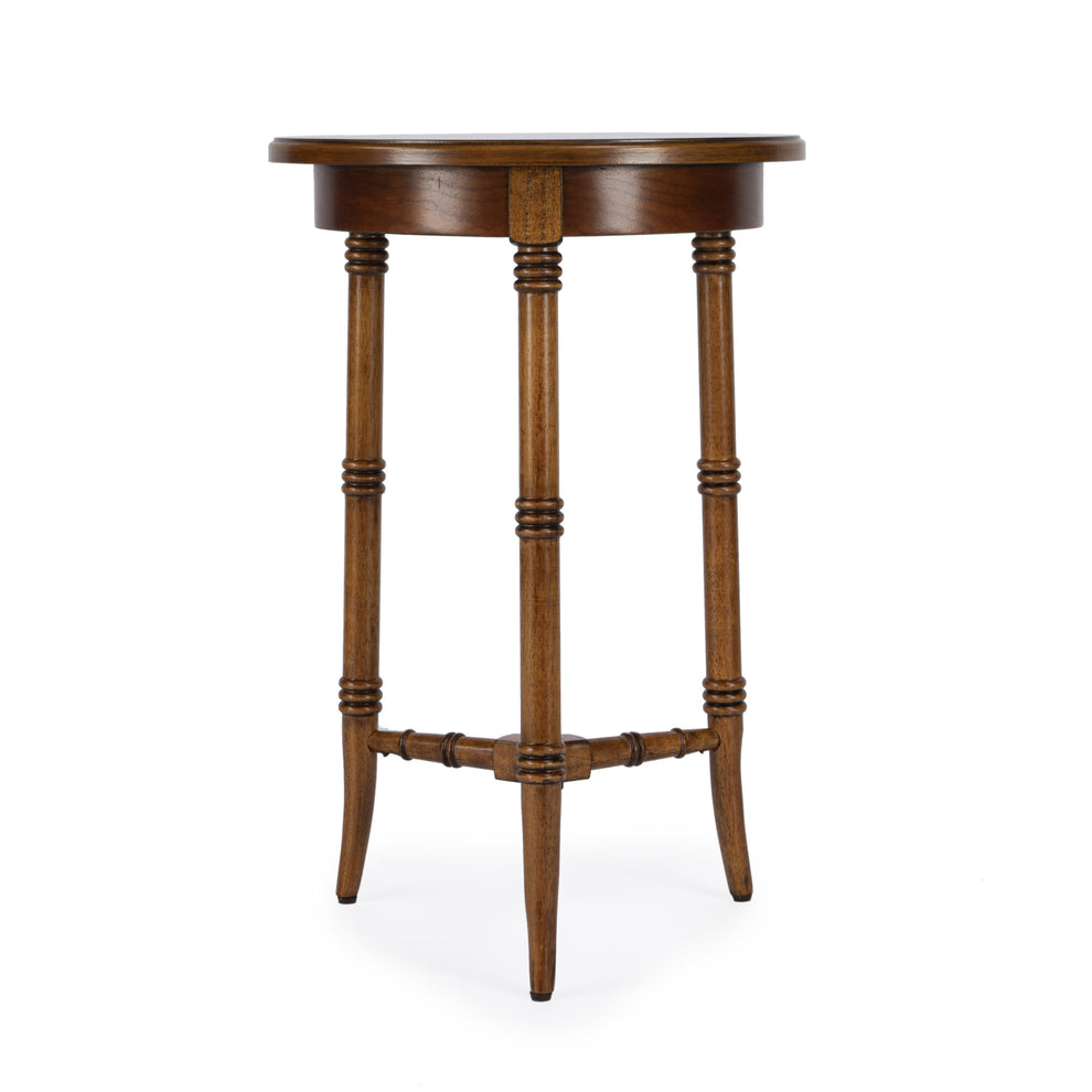 26" Brown Manufactured Wood Round End Table By Homeroots | End Tables | Modishstore - 5