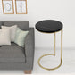 28" Black Marble Round End Table By Homeroots | End Tables | Modishstore - 7