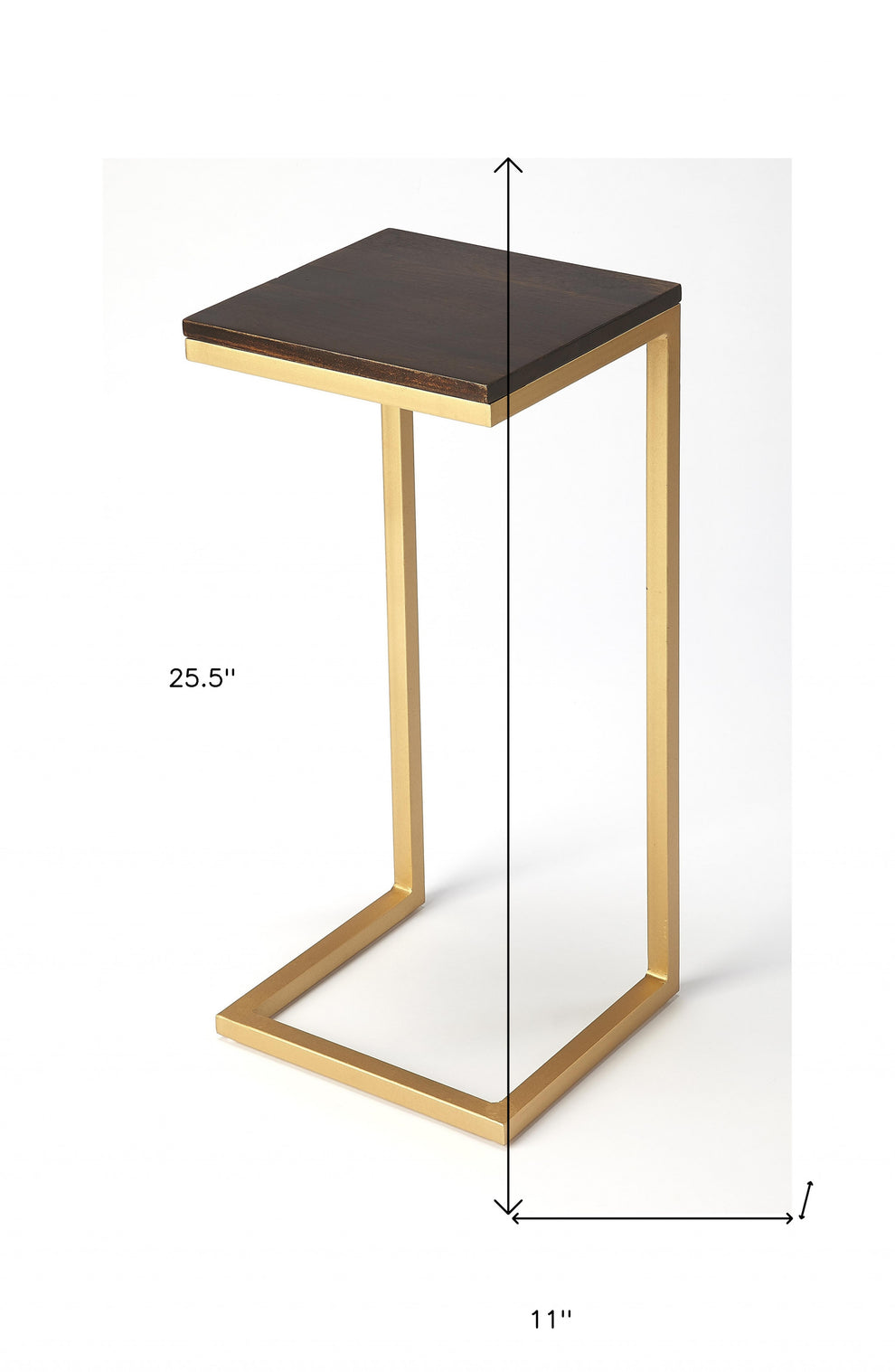 26" Gold Solid Wood Rectangular End Table By Homeroots | End Tables | Modishstore - 6