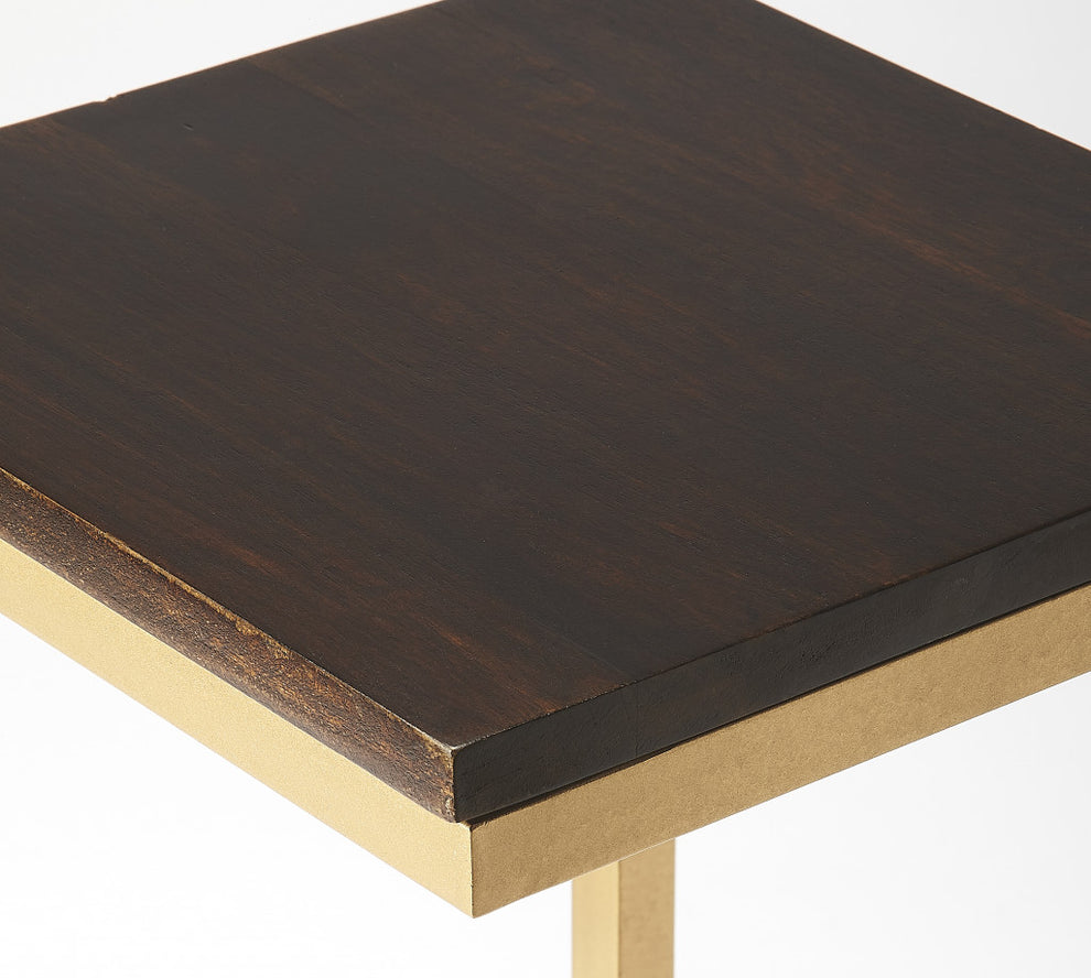 26" Gold Solid Wood Rectangular End Table By Homeroots | End Tables | Modishstore - 5