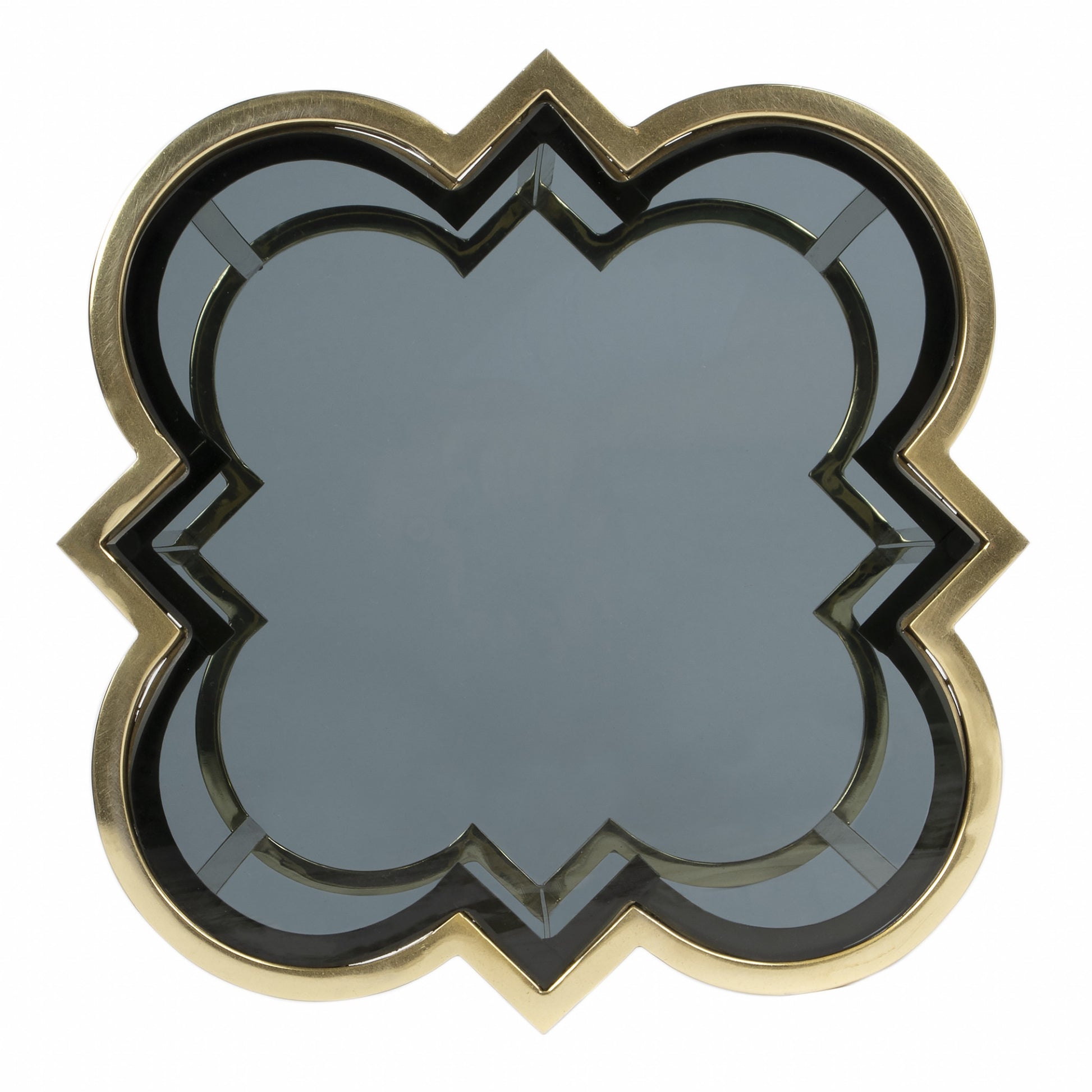 24" Gold And Black Glass Free Form End Table By Homeroots | End Tables | Modishstore - 4